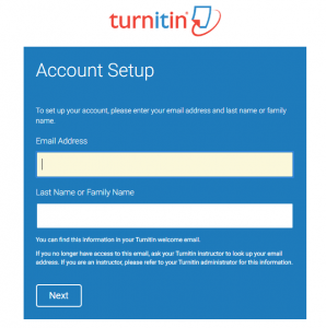 turnitin login id passwords